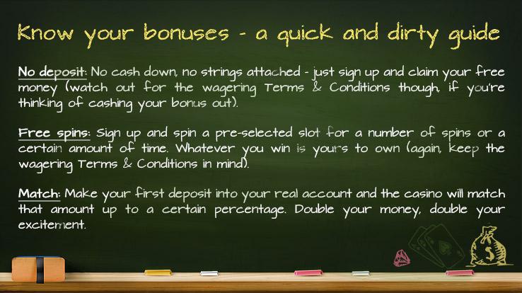 Online casino bonuses - a quick and dirty guide