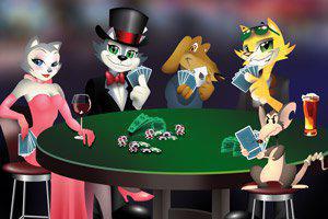 Professional online gambler playing poker