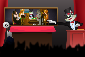 dogs playing poker