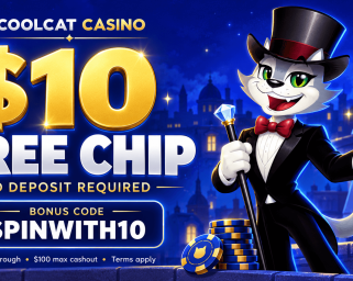 $10 Free Chip Bonus at CoolCat Casino